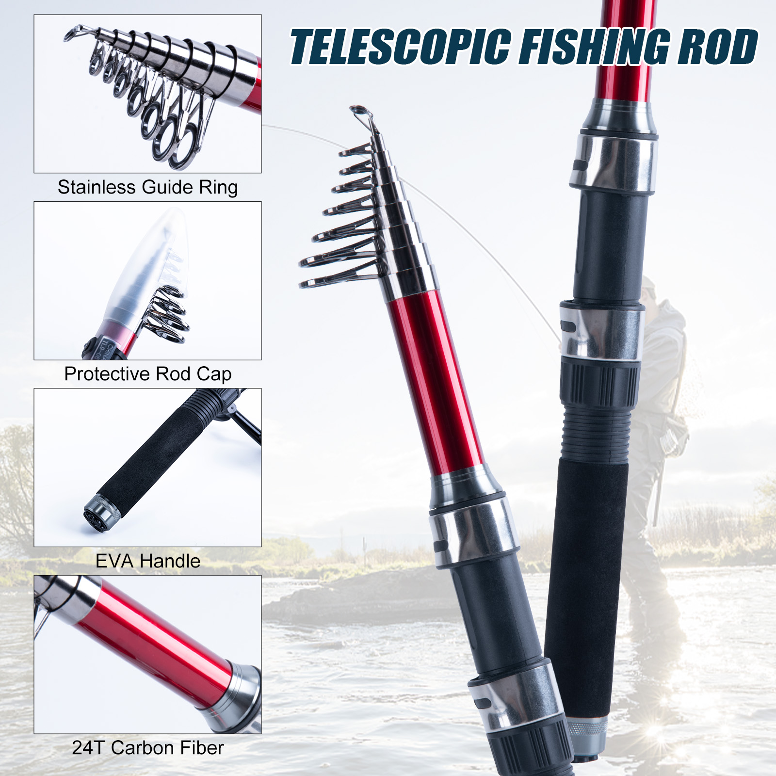 Goture Telescopic Fishing Rod  - Reel Bag のレビューと価格