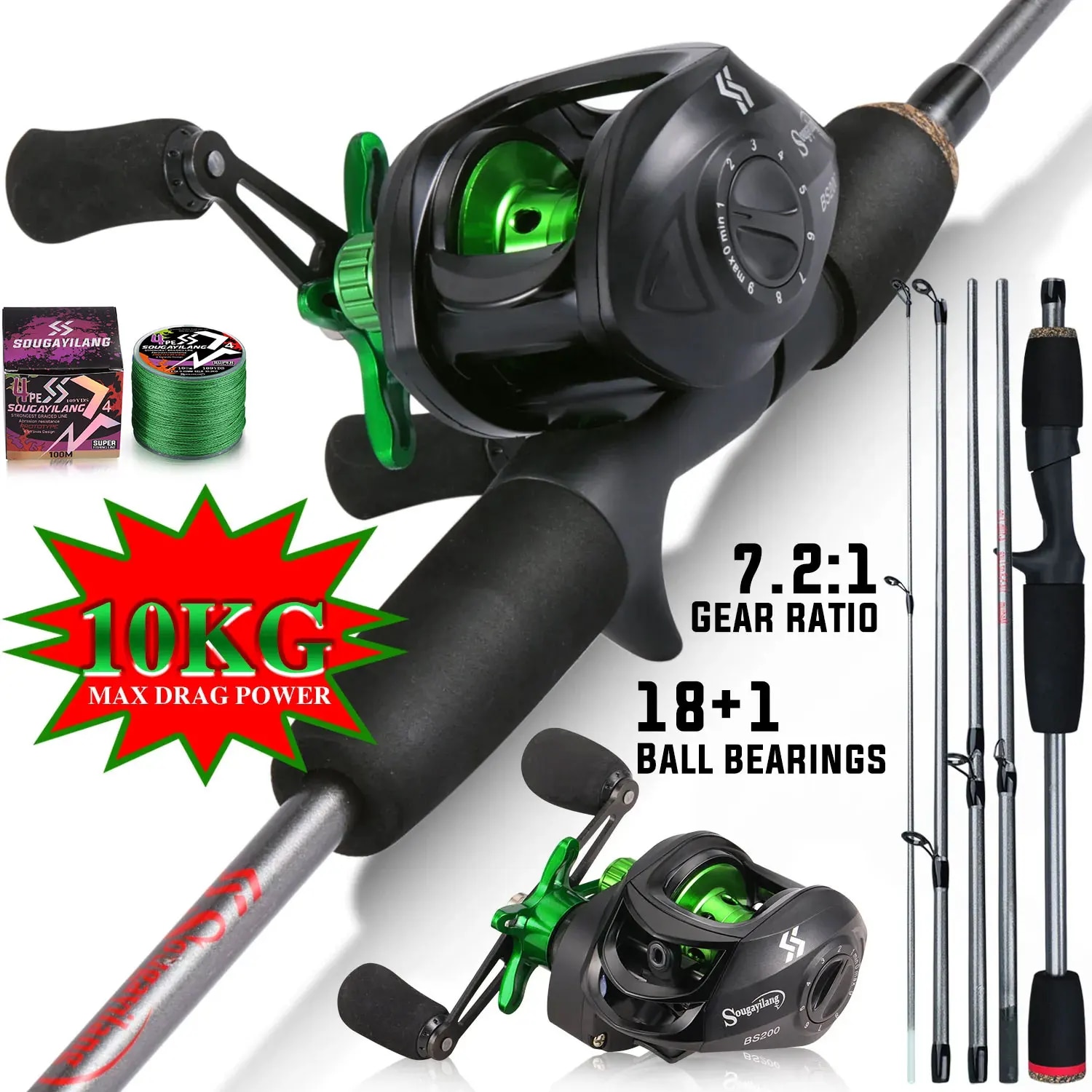 Sougayilang Fishing Rod Combo  - Spincast Reel のレビューと価格