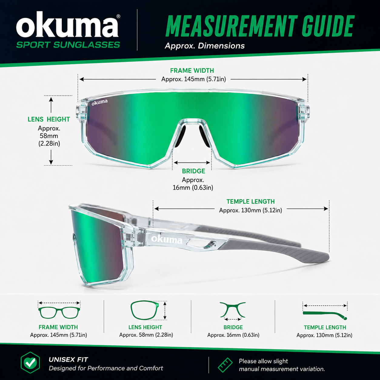 OKUMA UV400 Sports Eyewear Men - Surf Reel のレビューと価格