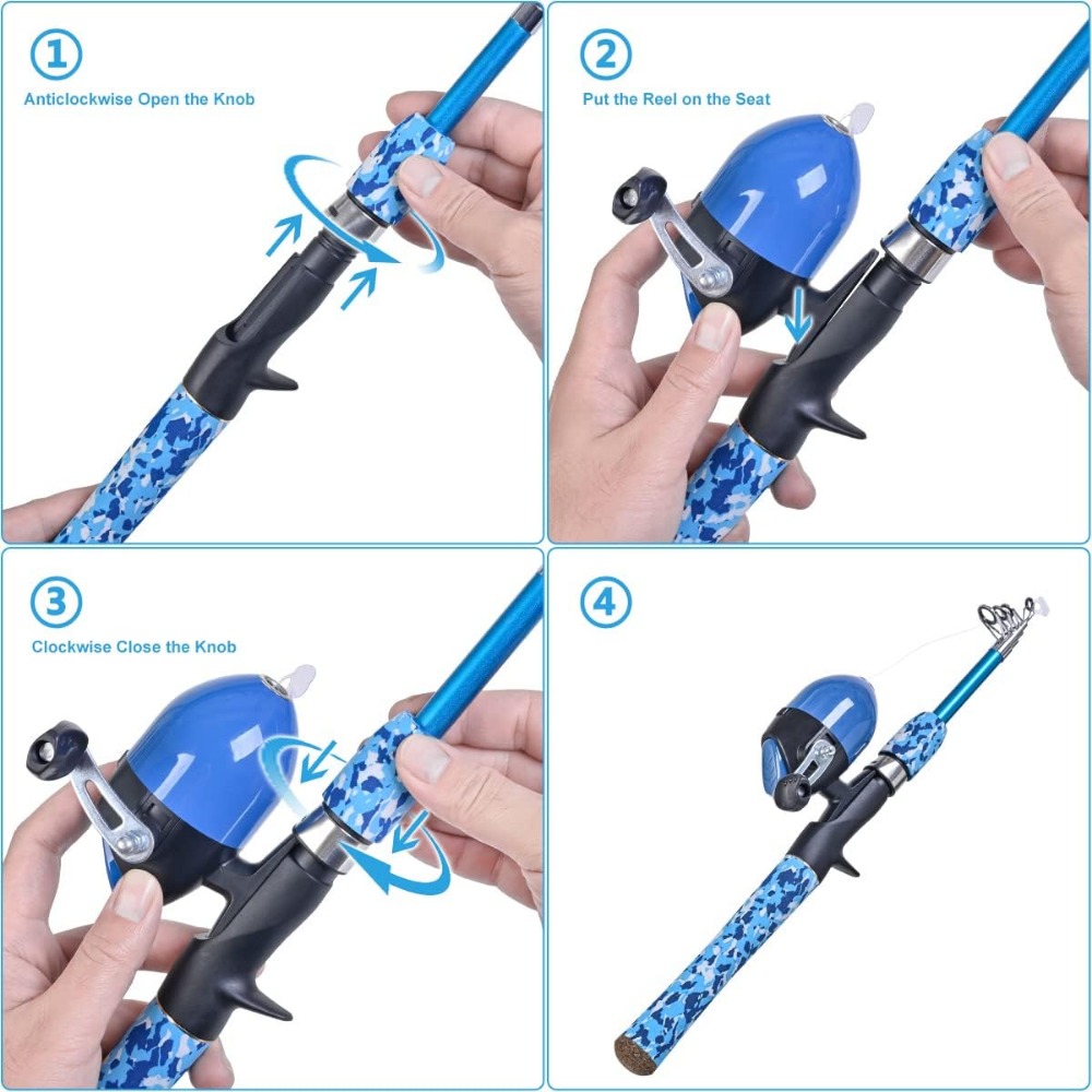 Kids Fishing Pole Set with Ful - Spincast Reel のレビューと価格