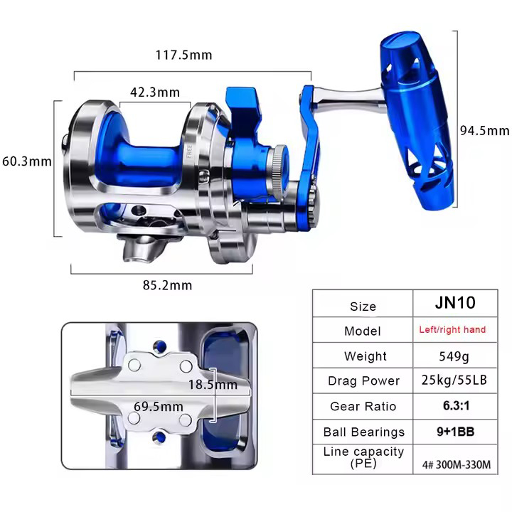 All Metal 9+1BB CNC Fishing Re - Trolling Reel のレビューと価格